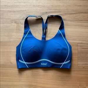 Baleaf Women's Navy Sports Bra with White Accents